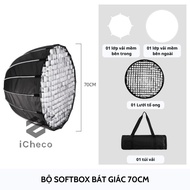 Softbox bát giác tổ ong trợ sáng livestream quay video chụp ảnh studio chuyên nghiệp iCheco SBG500