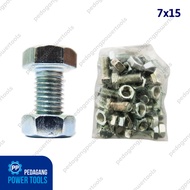 JP Bolt Nut M7 x 15 mm Contents 25 pcs White Key 11 Hexagon Screws BM 7x15 Bolt and Nut