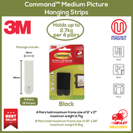 3M Command™ 17201ANZ / 17206ANZ Picture Hanging Strips Medium / Large / White / Black