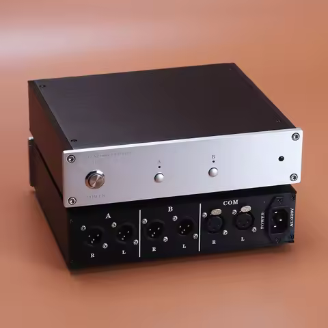 HIFI audio switch, two channel XLR balanced audio signal selector, power amplifier speaker, with rem