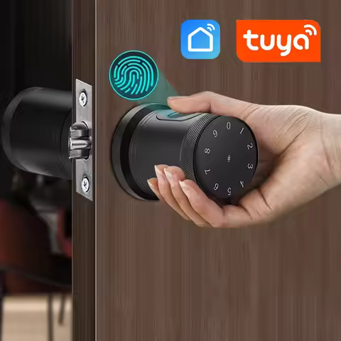 Tuya SmartLife APP Smart Fingerprint Password RFID Card Lock Dead Bolt For Indoor Home Wooden Metal