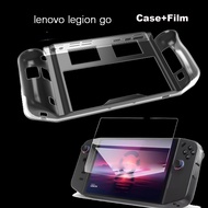LENOVO LEGION GO Case Black Clear Soft TPU Silicone Back Protective Cover with Tempered Glass Film
