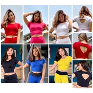 Zumba yoga gym fitness aerobics top with hole sleeves sexy crop sport top sport t shirt woman yoga t