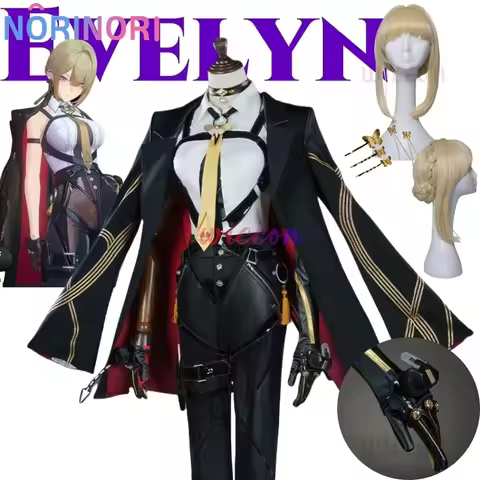 Game Zenless Zone Zero Evelyn Cosplay Costume ZZZ Cosplay CostumeWomen Costume Wig Evelyn Chevalier