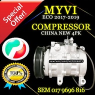 PERODUA MYVI ECO 2017-2019 YEAR 1.5CC OEM CHINA NEW 4PK COMPRESSOR/ KOMPRESOR (CAR AIRCOND SYSTEM)