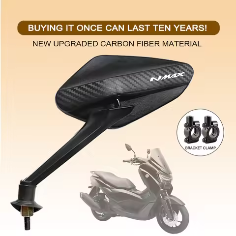 Carbon Fiber Rearview Mirror Adjustable Motorcycle Convex Mirrors 8mm For YAMAHA NMAX N MAX 125 NMAX