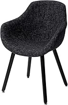 OSJ Dining Chair, Eames Chair, Black Mix, Easy Assembly, Wooden Legs, Seat Cushion, Fabric, Backrest