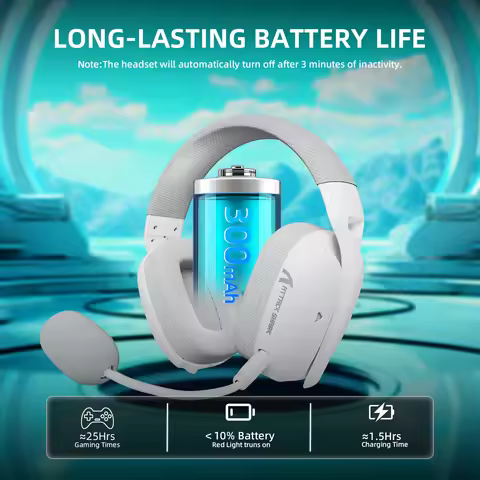 Attack Shark L80PRO Lightweight Gaming Headset Triple-Mode Connection Flexible Dual Microphones Supp