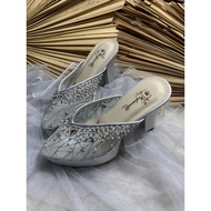 Yohanes silver shoes 9cm high heel