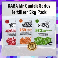 BABA Mr Ganick Organic Fertilizer 3kg (258 Fruit / 426 Melon Vegetable / 532 Leafy ) / Baja Organik 