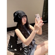 Bow hat designed for women, unique comfortable beanie hat, versatile fashion cold hat for women