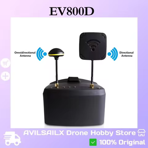 EV800D 5.8G 40CH Diversity FPV Goggles with 5 Inch HD Screen DVR Recording, Built-in Battery for FPV