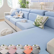 Solid Elastic Ice Silk Sofa Cover Summer Cooling Couch Cushion Slipcovers Non-slip Settee Toppers
