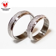 VeE Cincin Single / Couple Nikahan Titanium Silver Pasir M1