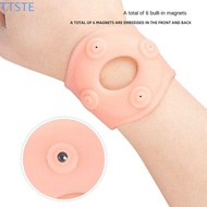 TTSTE Sports Wrist Brace, Soft Silicone Magnetic Wrist Guard, Pressure Elbow Guard Elastic Hollow Out Design Magnetic Wrist Compression Outdoor