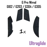 1 Set Pelekat Anti Gelincir Tetikus Ultraglide untuk Logitech G pro Berwayar G102 G203 G304 G305 Pit