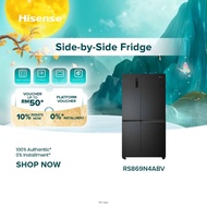 Hisense Side By Side 2 Door Inverter 780L Refrigerator Fridge Black- RS869N4ABV
