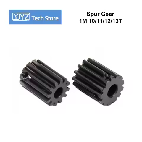 Black Spur Gear 1 Mod Pinion Gears Nigrescence 1M 10T 11T 12T 13T 45# Steel Inner Hole 4 5 6 6.35 7 