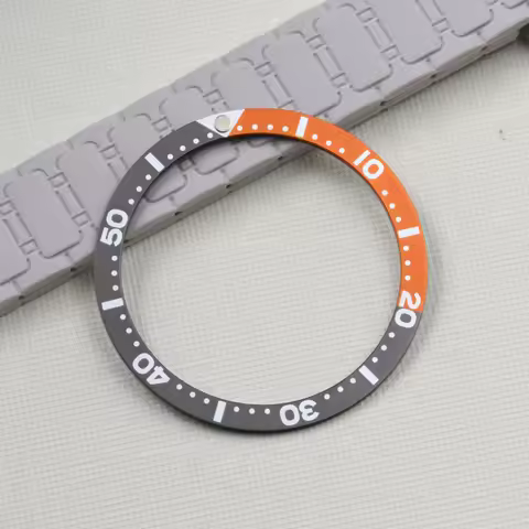 Gray Orange Bezel Insert fit Seiko mod 31.5-38mm fit SKX007 009 Turtle 6105-8110 diving watch for NH