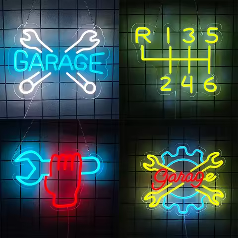 Car Repair Series Neon Signs, Repair Lights Led Icon Usb Power Supply, Used For Man Caves, Garages, 