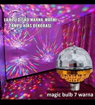 Lampu Disko Sensor Suara Bisa Mengikuti Suara Musik - Lampu Disko Putar warna-warni - Lampu Hias Dek