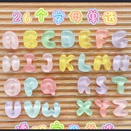 (Order from 3 words) (Free Glue) Mini Clear Letter Charm Decorative Hairpin, Handmade Case, Water Bo
