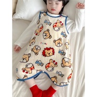 法蘭絨睡袋寶寶背心式防踢被秋冬款季兒童無袖連體嬰兒珊瑚絨睡衣