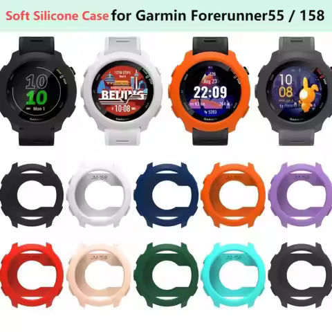 New Soft Silicone Case Cover for Garmin Forerunner 55 /158 Smart Watch Strap Clear Soft Bumper Prote