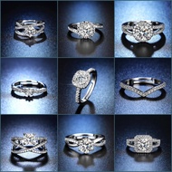 KADER JEWELRY Silver 925 Original Adjustable Women Moissanite Perempuan Fashion Ring Diamond Cincin M155