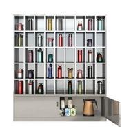 Stainless Steel Cupboard Staff Tea Cabinet Cupboard Lounge Locker Factory Workshop Multi-Grid Water Cup Holder