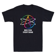 Atheist Logo Atom Symbol Question Everything Novelty Men'S Short Sleeve T-Shirt