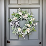 New Product Spring Garland Silver Leaf Chrysanthemum Wreath Lamb Ear Garland Flower Silk Flower Wedd