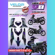 YAMAHA LC135 FI V8 135LC V8 FI MOTOR BODY COVER SET EXCITER RC PURPLE BLACK TANAM VELOZI
