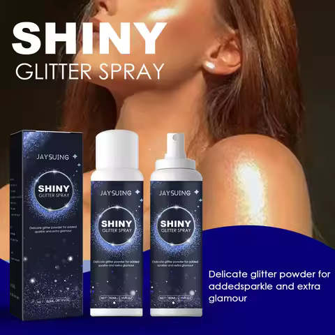 Jaysuing Shiny Glitter Spray Body Hair Clothes Highlighter Powder Waterproof Long Lasting Holographi