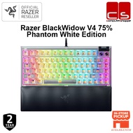 RAZER BlackWidow V4 75% Mechanical Gaming Keyboard | Phantom White Edition (Orange Switch, Hot-swapp