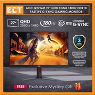 AOC Q27G4F 27" QHD (2560 x 1440) 0.5ms 180Hz HDR10 Fast IPS G-Sync Gaming Monitor (HDMI,DP)