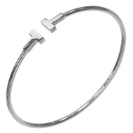 Tiffany & Co.) T 型細手鐲，18K白K金，約 5 克，女士款 [二手]