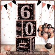 Birthday Decorations Box 3 Pcs Balloon Box With Letter 50th 60th 70th Birthday Party Decorations Set