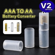 (1 PCS) AAA TO AA Battery Cell Converter Case Cylindrical Case Holder Plastic Switcher Conversion Ca