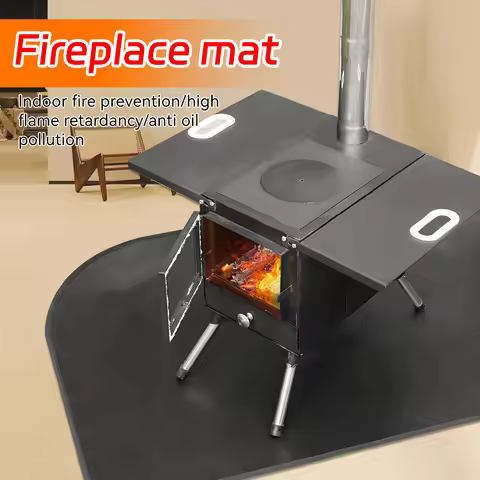Fireproof Flame Fireplace Rug Retardant High Temperature Resistant Fireplace Mat Nonslip Fiberglass 