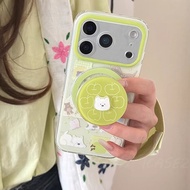 Small Fresh Green Apple Magnetic Bracket Samsung S26 S25 S24 S23 Ultra S22+S21 FE A22 A52S Shock-res