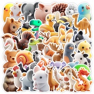 50Pcs/Set ❉ Q Funny 3D Animals Series 02 Kids Rewards Stickers ❉ Waterproof DIY Fashion Doodle Decal