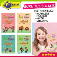 Sank Magic Practice Book 1 Set of 4 and Pen Magic Book for Children's Learning