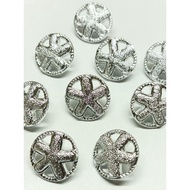 Online Buttons Starfish Pattern Silver Color Size 21 Mm.