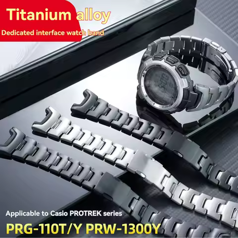 PRG110 Titanium alloy watch strap For Casio PROTREK series PRG-110T/Y PRW-1300Y Titanium metal Watch