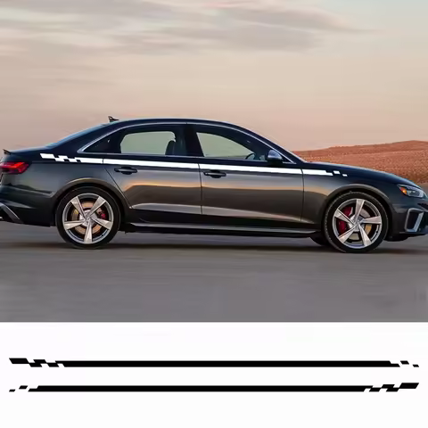 For Audi A4 B8 B9 B7 8W 8K 8E B6 8H A4L Typ8D B5 Car Body Side Door Strip Sticker Auto Vinyl Film Tr