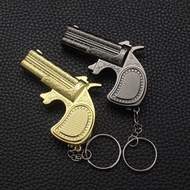 Mancis Korek Api Gantungan Kunci Model Pistol Mini Revolver Unik