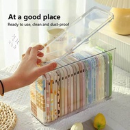 Storage Box Large Capacity Transparent Storage Holder Space-Saving Desktop Mobile Phone Case Container Household Supplies