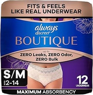 Always Discreet Boutique High-Rise Incontinence Underwear Size S/M Maximum Rosy, 12 Count Peach
