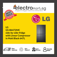 LG  GS-B6472MC  side-by-side-fridge  with Linear Compressor  in Matt Black 647L